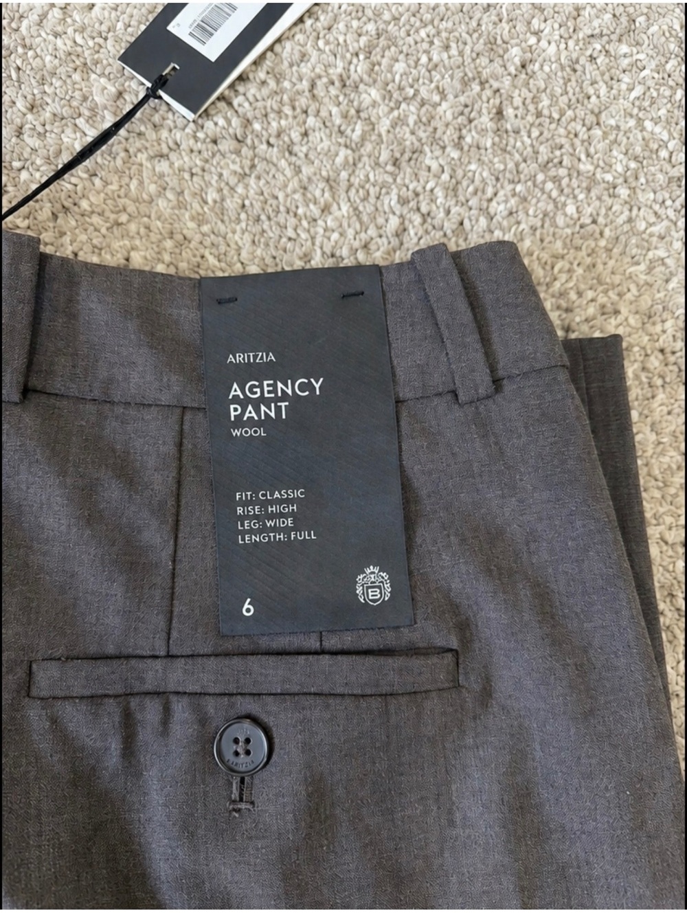 Babaton Aritzia Heather Rich Mocha Brown Agency Dress Pants Size 6 - Picture 7 of 7